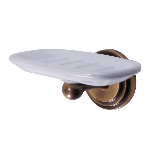 Milano Wall-Mount Soap Dish, Antique Brass